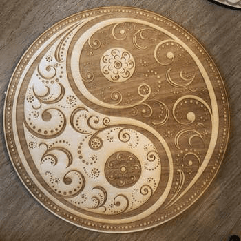 Yin Yang Mandala Crystal Grid - Spiral Circle