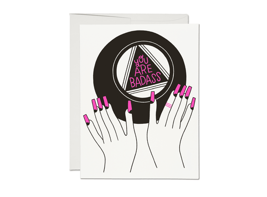 You Are Bada*s encouragement greeting card - Spiral Circle