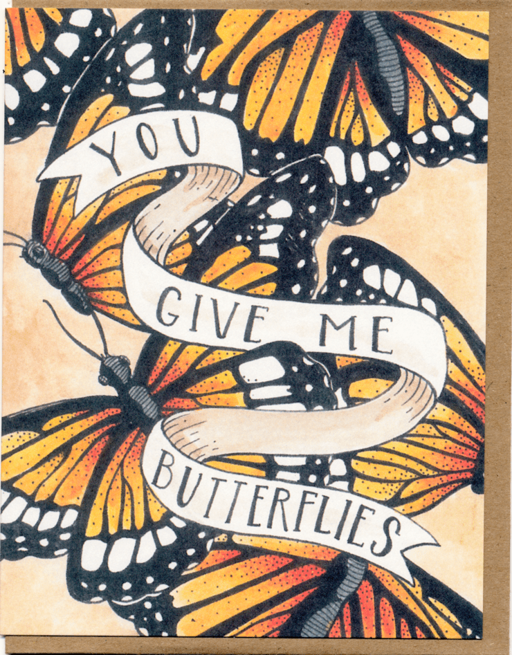 You Give Me Butterflies Card - Spiral Circle