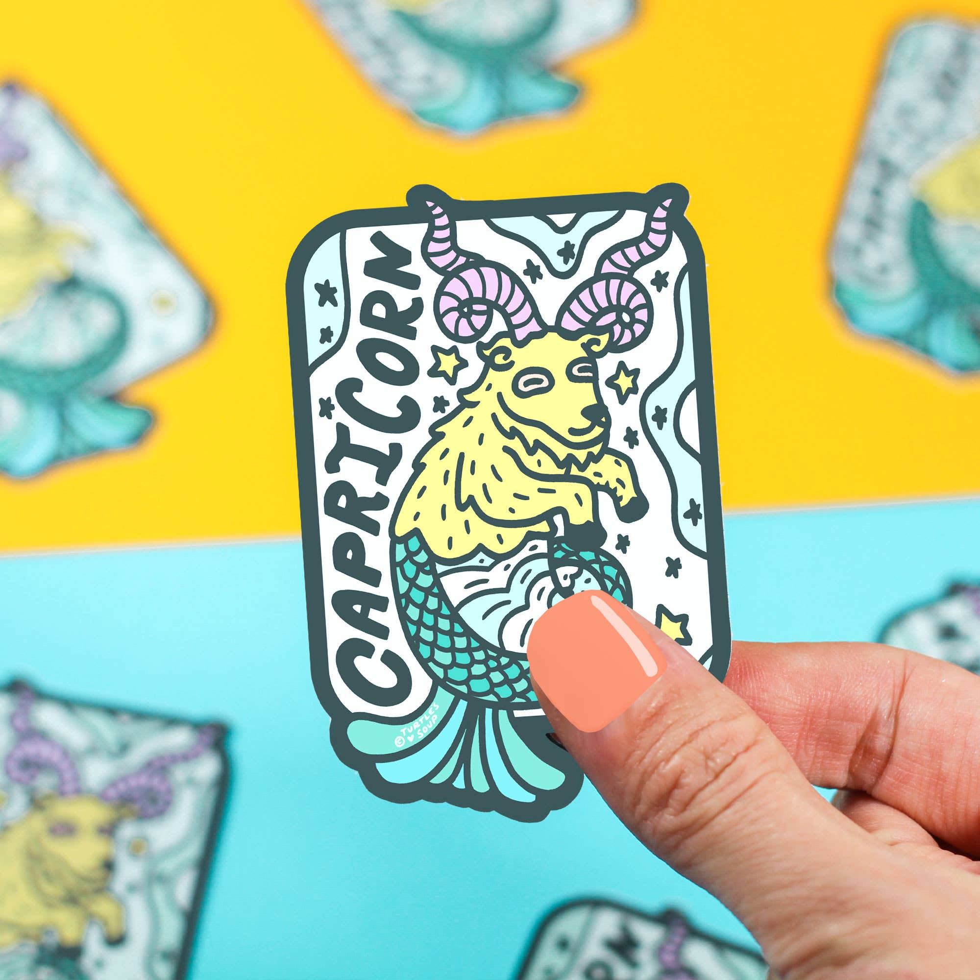 Zodiac Capricorn Vinyl Sticker - Spiral Circle