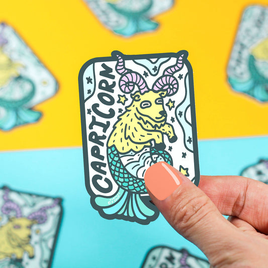 Zodiac Capricorn Vinyl Sticker - Spiral Circle
