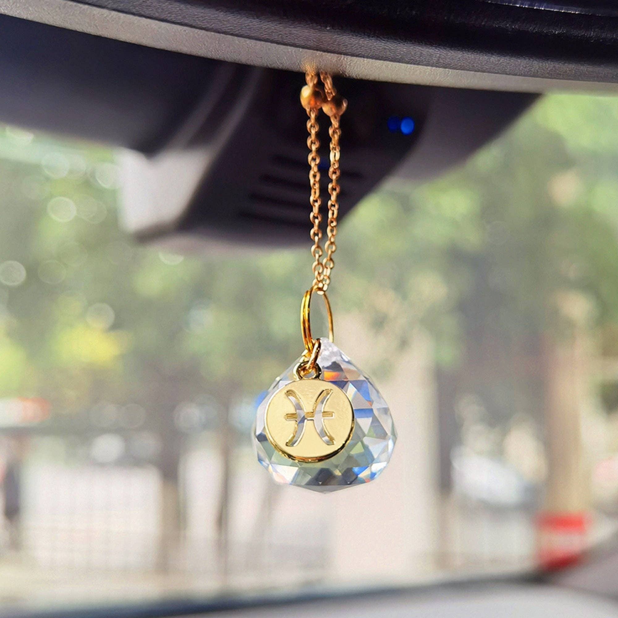 Zodiac Car Hanging Suncatcher Aries - Spiral Circle