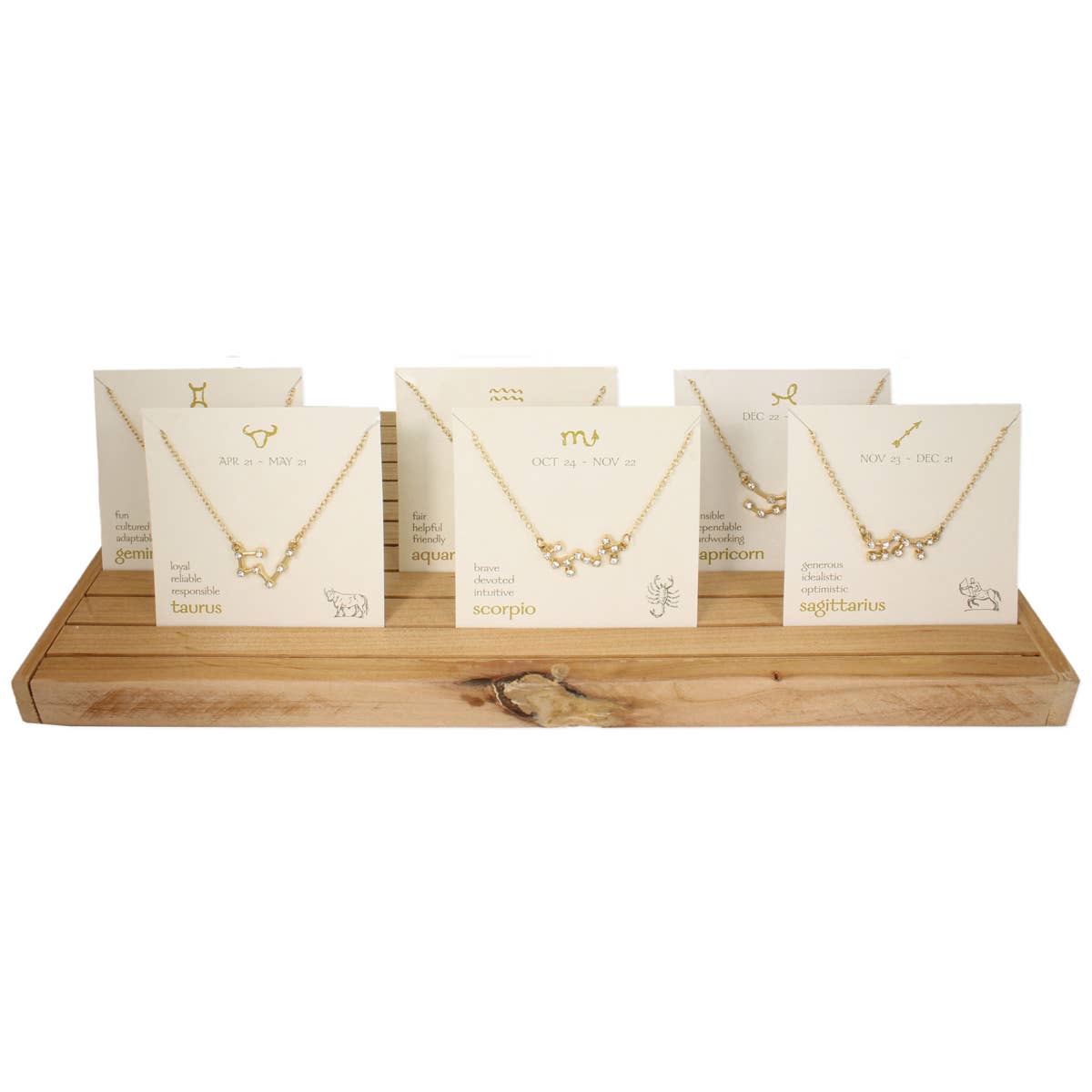 Zodiac Constellation Gold Necklace - Spiral Circle