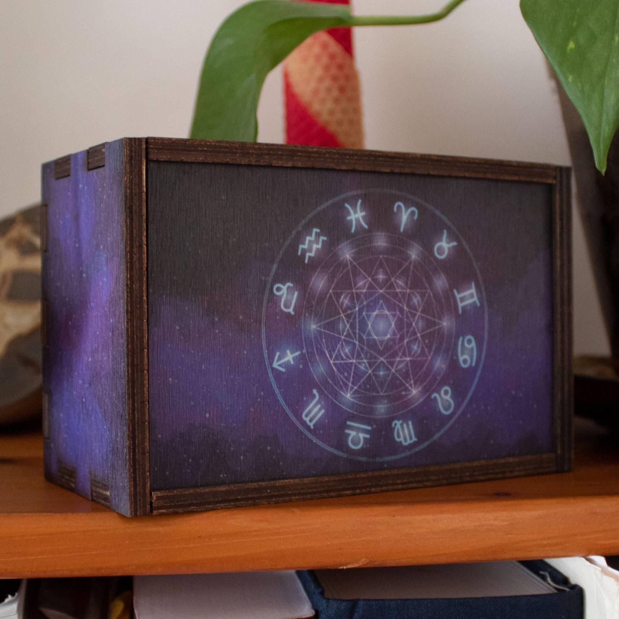 Zodiac Full Color Tarot Card/Stash Box | 4"x6" - Spiral Circle