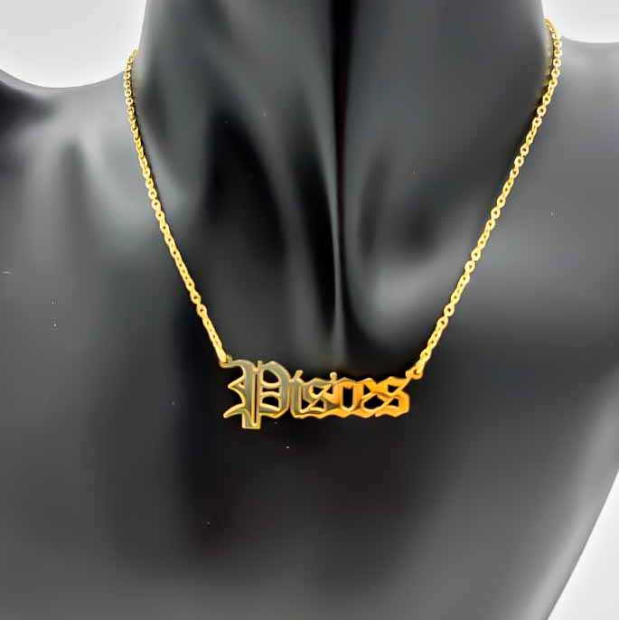 Zodiac Necklace | Gold - Spiral Circle