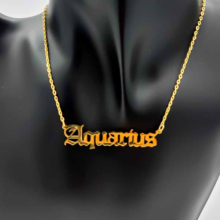 Zodiac Necklace | Gold - Spiral Circle