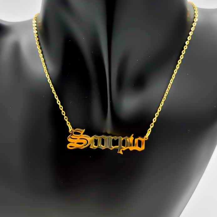 Zodiac Necklace | Gold - Spiral Circle