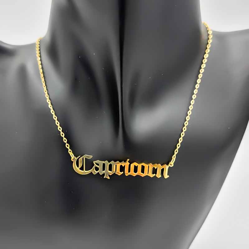 Zodiac Necklace | Gold - Spiral Circle