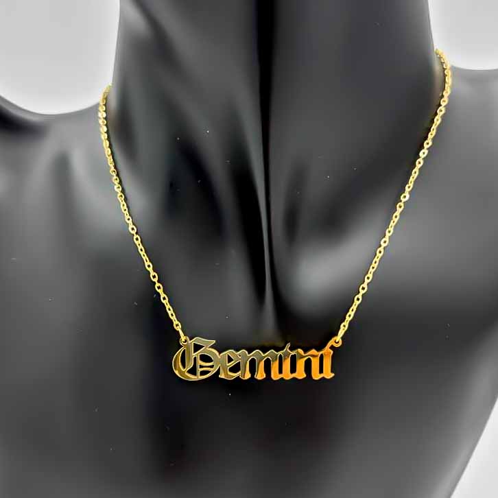 Zodiac Necklace | Gold - Spiral Circle