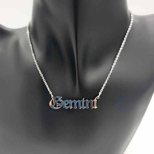 Zodiac Necklace | Silver - Spiral Circle