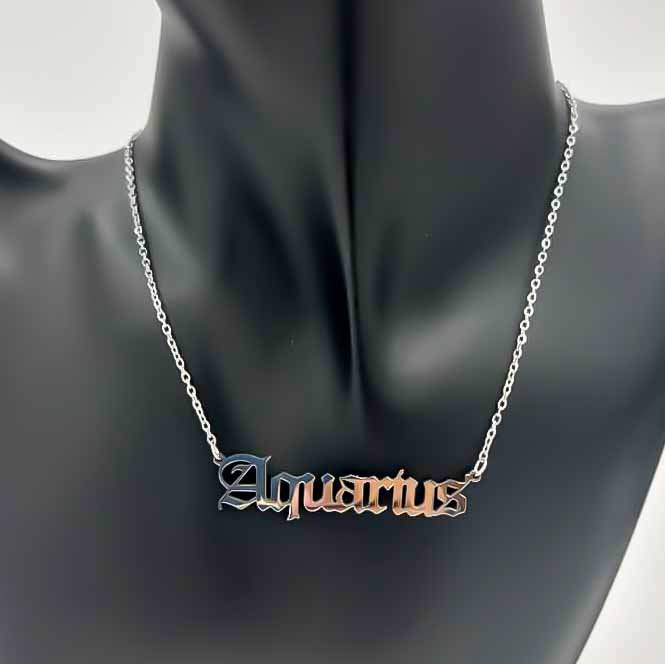 Zodiac Necklace | Silver - Spiral Circle