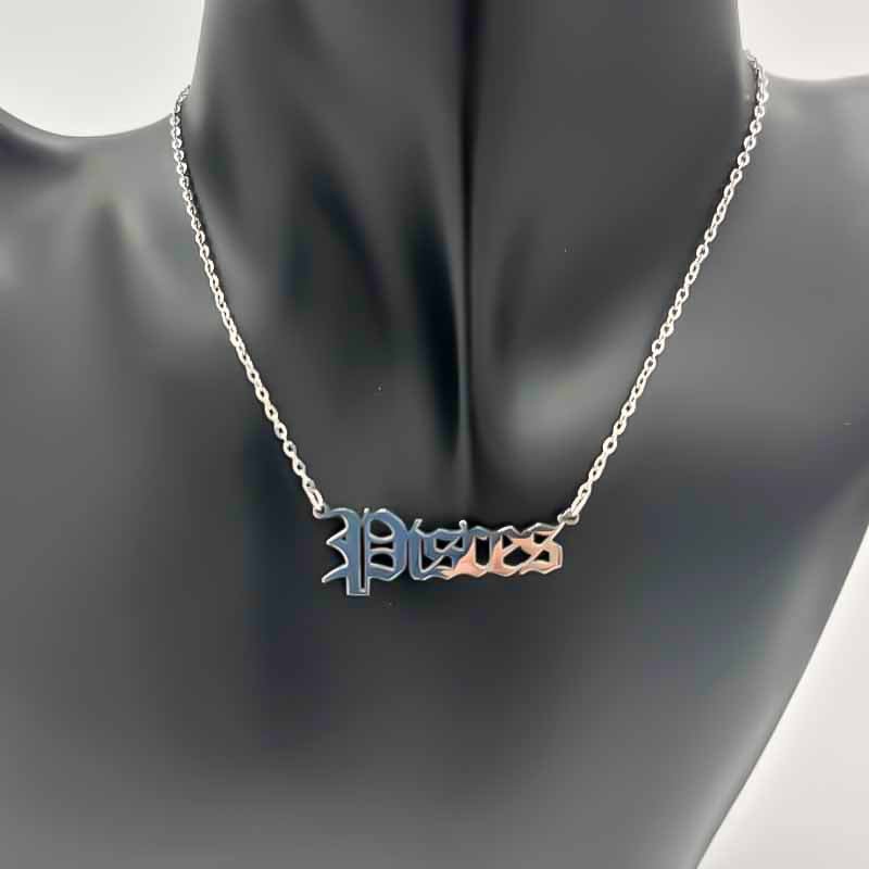 Zodiac Necklace | Silver - Spiral Circle