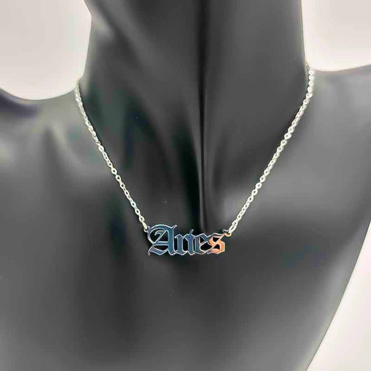 Zodiac Necklace | Silver - Spiral Circle