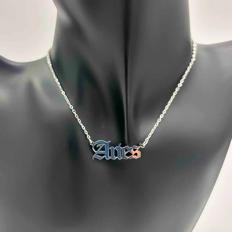 Zodiac Necklace | Silver - Spiral Circle