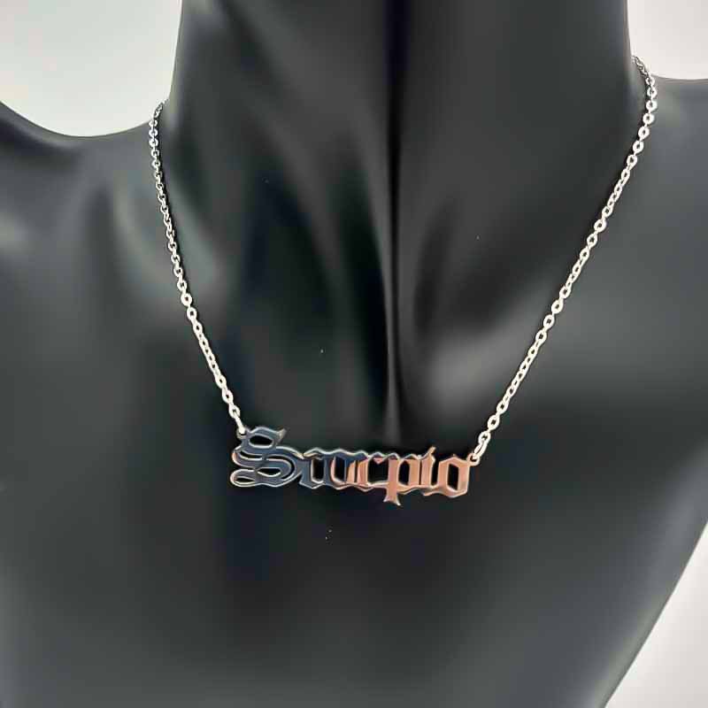 Zodiac Necklace | Silver - Spiral Circle