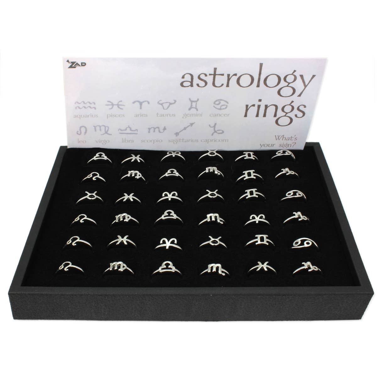 Zodiac Rings | Assorted Size - Spiral Circle
