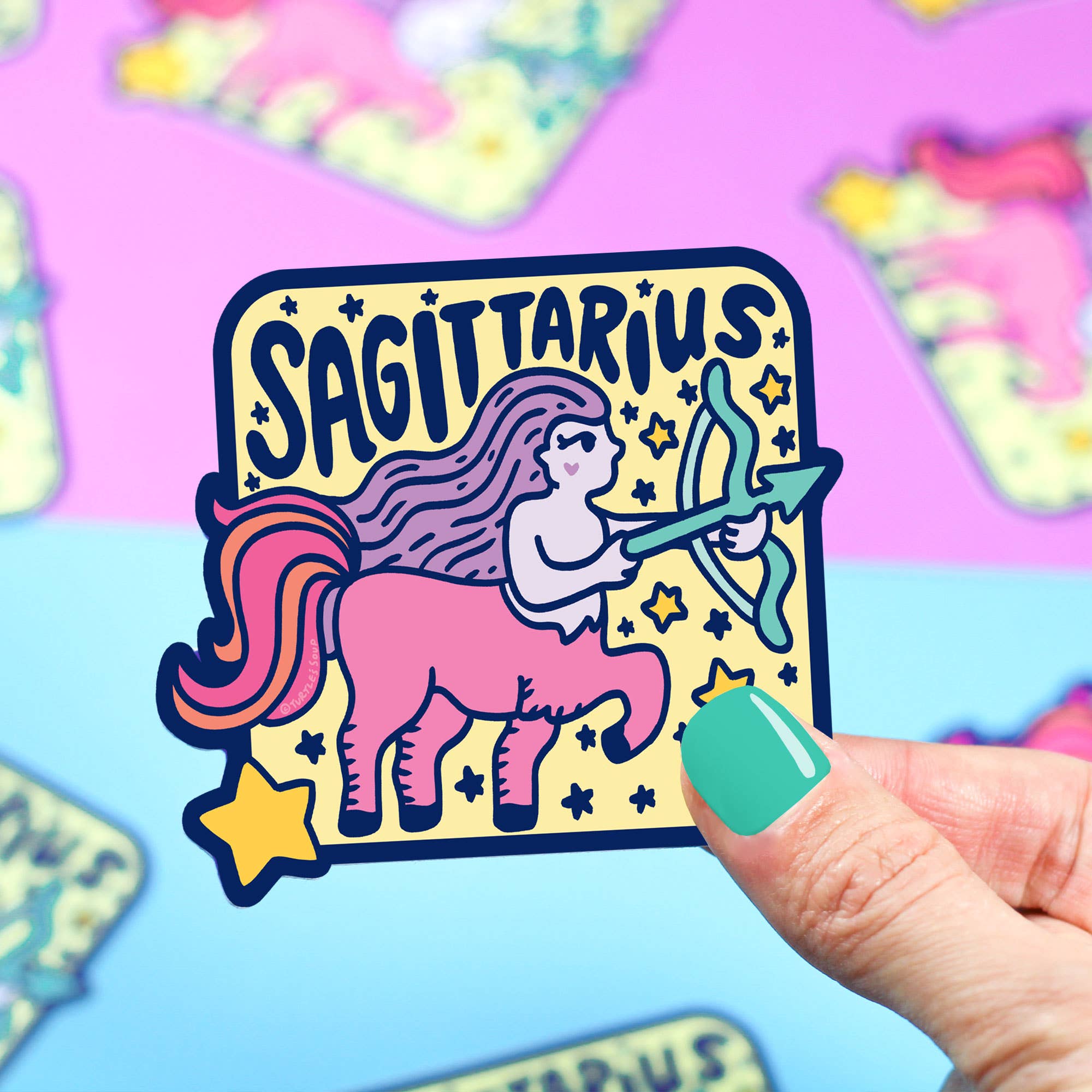 Zodiac Sagittarius Vinyl Sticker - Spiral Circle