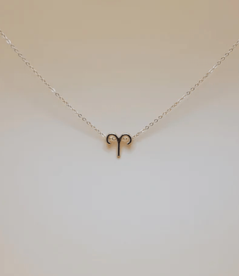 Zodiac Symbol Necklace | Aries | Gold Plated - Spiral Circle