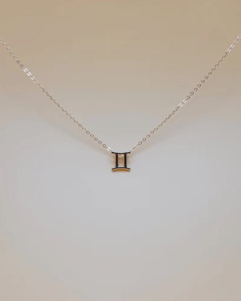 Zodiac Symbol Necklace | Gemini | Gold Plated - Spiral Circle