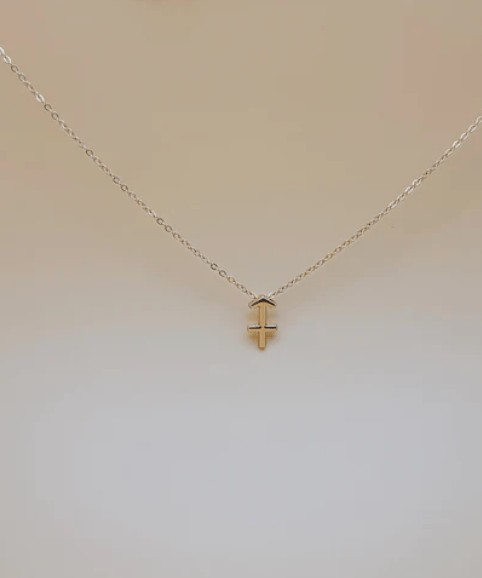 Zodiac Symbol Necklace | Sagittarius | Gold Plated - Spiral Circle