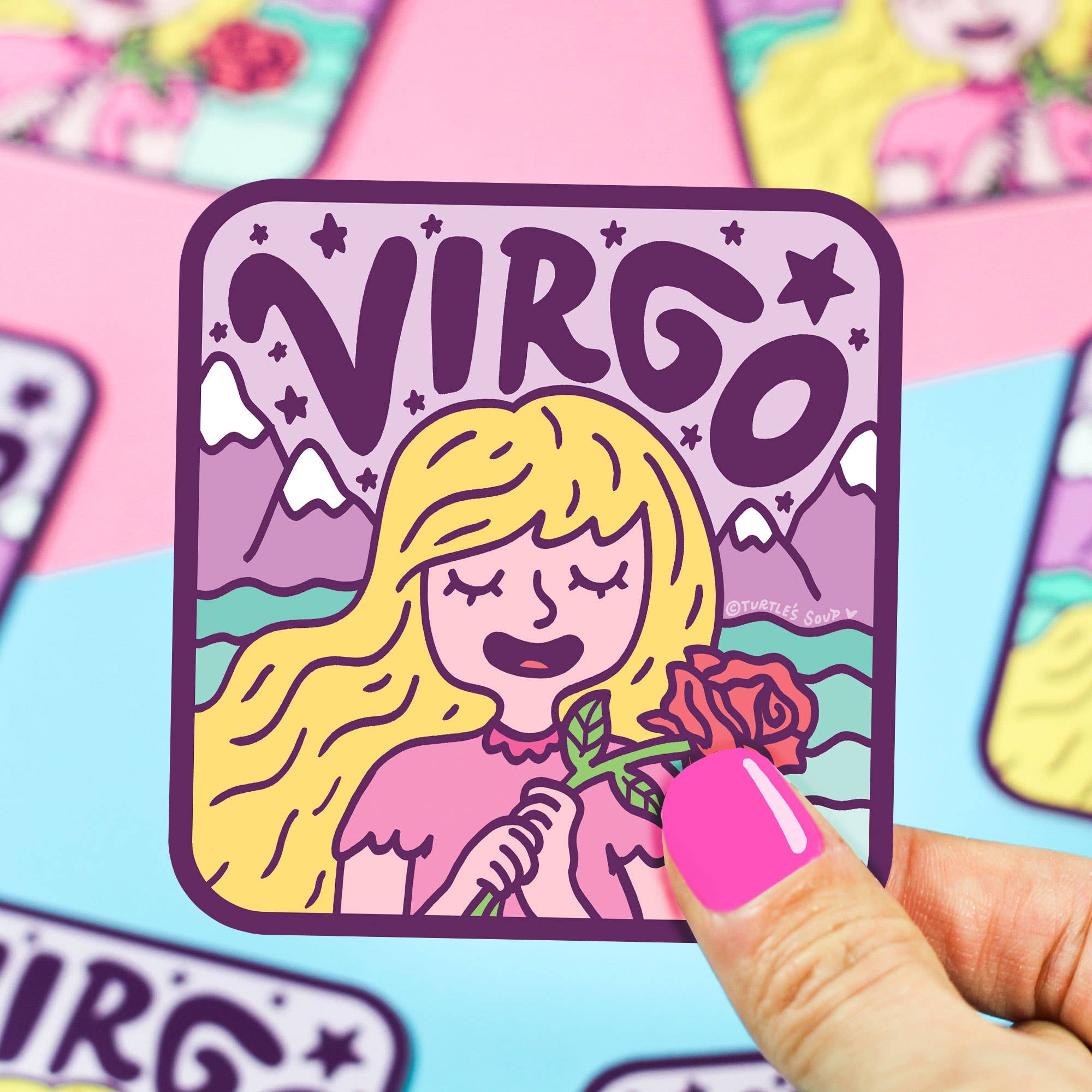 Zodiac Virgo Vinyl Sticker - Spiral Circle