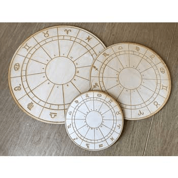 Zodiac Wheel Crystal Grid - Spiral Circle